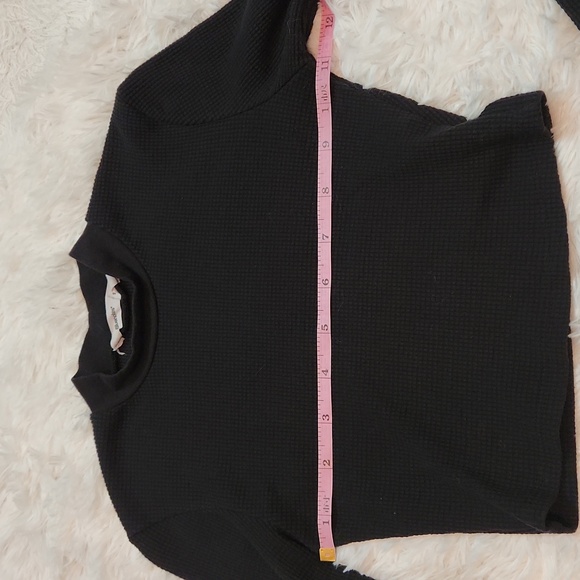 Bluenotes black waffle knit crop top - Picture 6 of 7